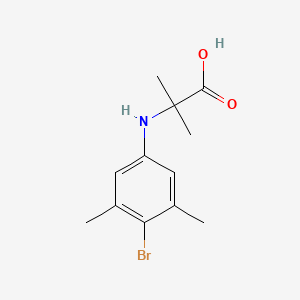 molecular formula C12H16BrNO2 B8259791 2-((4-Bromo-3,5-dimethylphenyl)amino)-2-methylpropanoic acid 