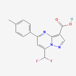 molecular formula C15H11F2N3O2 B8259807 7-(Difluoromethyl)-5-(p-tolyl)pyrazolo[1,5-a]pyrimidine-3-carboxylic acid 