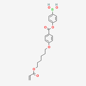 molecular formula C22H25BO7 B8259852 (4-((4-((6-(Acryloyloxy)hexyl)oxy)benzoyl)oxy)phenyl)boronic acid 