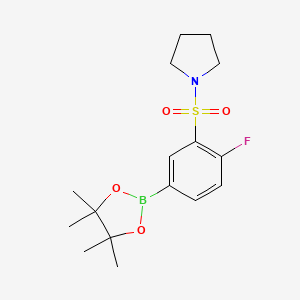 1-((2-Fluoro-5-(4,4,5,5-tetramethyl-1,3,2-dioxaborolan-2-yl)phenyl)sulfonyl)pyrrolidine