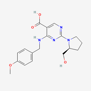 (S)-2-(2-(Hydroxymethyl)pyrrolidin-1-yl)-4-((4-methoxybenzyl)amino)pyrimidine-5-carboxylic acid