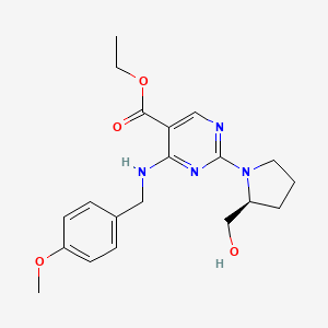 Ethyl (S)-2-(2-(hydroxymethyl)pyrrolidin-1-yl)-4-((4-methoxybenzyl)amino)pyrimidine-5-carboxylate