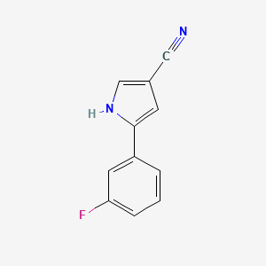 molecular formula C11H7FN2 B8259897 5-(3-Fluorophenyl)-1H-pyrrole-3-carbonitrile 