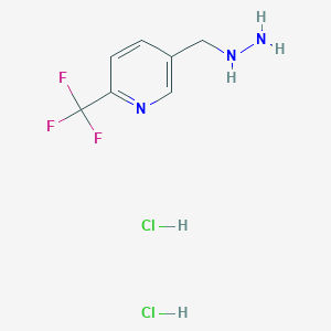 molecular formula C7H10Cl2F3N3 B8259922 5-(Hydrazinylmethyl)-2-(trifluoromethyl)pyridine dihydrochloride 