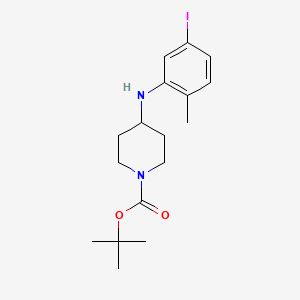 molecular formula C17H25IN2O2 B8259962 tert-Butyl 4-((5-iodo-2-methylphenyl)amino)piperidine-1-carboxylate 