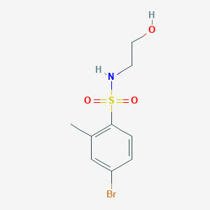 molecular formula C9H12BrNO3S B8259976 4-Bromo-N-(2-hydroxyethyl)-2-methylbenzenesulfonamide 