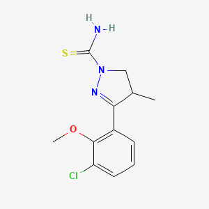 5-(3-Chloro-2-methoxyphenyl)-4-methyl-3,4-dihydropyrazole-2-carbothioamide