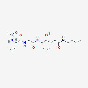 molecular formula C25H48N4O5 B8260048 5-[2-[(2-acetamido-4-methylpentanoyl)amino]propanoylamino]-N-butyl-4-hydroxy-2,7-dimethyloctanamide CAS No. 9007-34-5