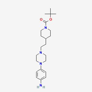 molecular formula C22H36N4O2 B8260066 4-[4-[2-(1-Boc-4-piperidyl)ethyl]-1-piperazinyl]aniline 