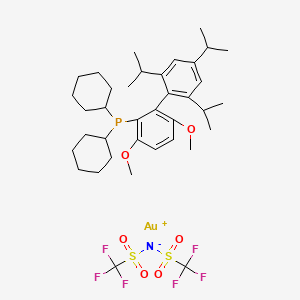 Bis(trifluoromethylsulfonyl)azanide;dicyclohexyl-[3,6-dimethoxy-2-[2,4,6-tri(propan-2-yl)phenyl]phenyl]phosphane;gold(1+)