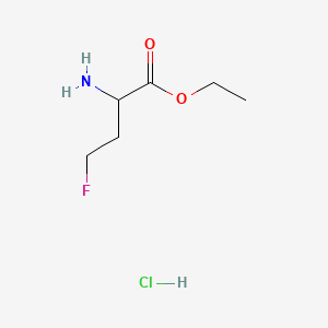 molecular formula C6H13ClFNO2 B8260149 Ethyl 2-amino-4-fluorobutanoate;hydrochloride 