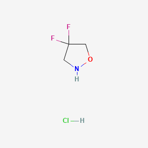 molecular formula C3H6ClF2NO B8260152 4,4-Difluoro-1,2-oxazolidine;hydrochloride 