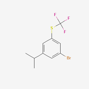 molecular formula C10H10BrF3S B8260163 1-Bromo-3-propan-2-yl-5-(trifluoromethylsulfanyl)benzene 