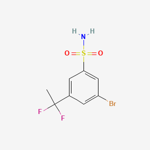 molecular formula C8H8BrF2NO2S B8260174 3-Bromo-5-(1,1-difluoroethyl)benzenesulfonamide 