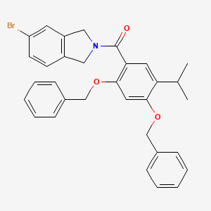 molecular formula C32H30BrNO3 B8260225 [2,4-Bis(phenylmethoxy)-5-propan-2-ylphenyl]-(5-bromo-1,3-dihydroisoindol-2-yl)methanone 