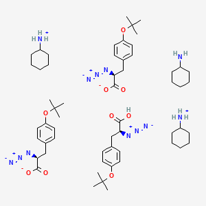 molecular formula C57H90N12O9 B8260288 Benzenepropanoic acid, alpha-azido-4-(1,1-dimethylethoxy)-, compd. with cyclohexanamine (1:1), (alphaS)- 