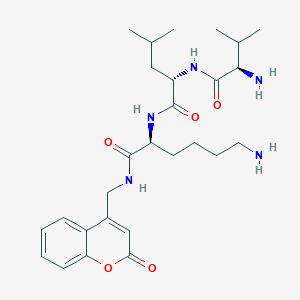 molecular formula C27H41N5O5 B8260314 H-D-Val-leu-lys-amc acetate salt 