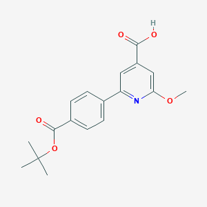 molecular formula C18H19NO5 B8260346 2-(4-(Tert-butoxycarbonyl)phenyl)-6-methoxyisonicotinic acid CAS No. 1370448-72-8