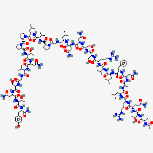 molecular formula C142H229N43O44 B8260456 L-Tyrosinamide, N-acetyl-L-alanyl-L-threonyl-L-glutaminyl-L-arginyl-L-leucyl-L-alanyl-L-asparaginyl-L-phenylalanyl-L-leucyl-L-valyl-L-arginyl-L-seryl-L-seryl-L-asparaginyl-L-asparaginyl-L-leucylglycyl-L-prolyl-L-valyl-L-leucyl-L-prolyl-L-prolyl-L-threonyl-L-asparaginyl-L-valylglycyl-L-seryl-L-asparaginyl-L-threonyl-(9CI) 
