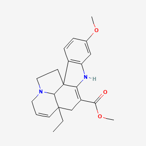 molecular formula C22H26N2O3 B8260497 Methyl 12-ethyl-5-methoxy-8,16-diazapentacyclo[10.6.1.01,9.02,7.016,19]nonadeca-2(7),3,5,9,13-pentaene-10-carboxylate 