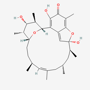 molecular formula C29H42O6 B8260535 1,19:5,9-Diepoxybenzocyclooctadecen-3(5H)-one, 6,7,8,9,10,11,12,15,16,17,18,19-dodecahydro-4,7,19-trihydroxy-2,6,8,12,14,16,18-heptamethyl-, (5R,6R,7S,8R,9R,12S,13E,16S,18S,19S)- 