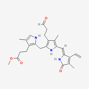 molecular formula C26H31N3O4 B8260542 21H-Biline-8,12-dipropanoic acid, 2,17-diethenyl-1,10,19,22,23,24-hexahydro-3,7,13,18-tetramethyl-1,19-dioxo-, 8,12-dimethyl ester 