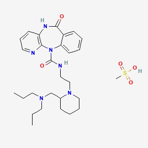 5,11-Dihydro-11-(((2-(2-((dipropylamino)methyl)-1-piperidinyl)ethyl)amino)carbonyl)-6H-pyrido(2,3-b)(1,4)-benzodiazepin-6-one methanesulfonate