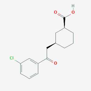 cis-3-[2-(3-Chlorophenyl)-2-oxoethyl]-cyclohexane-1-carboxylic acid