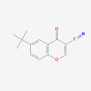 molecular formula C14H13NO2 B8260673 6-tert-Butyl-4-oxo-4H-chromene-3-carbonitrile CAS No. 68301-74-6