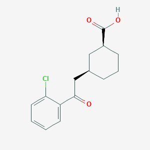 molecular formula C15H17ClO3 B8260679 (1S,3R)-3-[2-(2-chlorophenyl)-2-oxoethyl]cyclohexane-1-carboxylic acid 