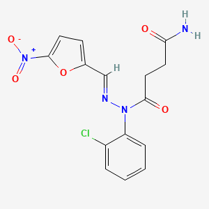 molecular formula C15H13ClN4O5 B8260742 N-(2-Chlorophenyl)-N-[(5-nitro-2-furyl)methylideneamino]butanediamide 