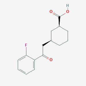 molecular formula C15H17FO3 B8260885 (1S,3R)-3-[2-(2-fluorophenyl)-2-oxoethyl]cyclohexane-1-carboxylic acid 