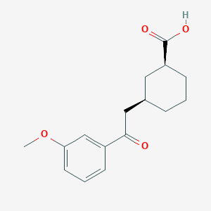 molecular formula C16H20O4 B8260914 (1S,3R)-3-[2-(3-methoxyphenyl)-2-oxoethyl]cyclohexane-1-carboxylic acid 