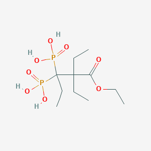 molecular formula C11H24O8P2 B8260964 (4-Ethoxycarbonyl-4-ethyl-3-phosphonohexan-3-yl)phosphonic acid 