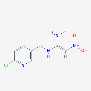 molecular formula C9H11ClN4O2 B8261057 1,1-Ethenediamine, N-[(6-chloro-3-pyridinyl)methyl]-N'-methyl-2-nitro- 