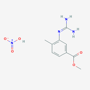 molecular formula C10H14N4O5 B8261095 Methyl 3-guanidino-4-methylbenzoate nitrate CAS No. 1025716-99-7