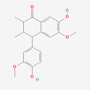 molecular formula C20H22O5 B8261110 7-hydroxy-4-(4-hydroxy-3-methoxyphenyl)-6-methoxy-2,3-dimethyl-3,4-dihydro-2H-naphthalen-1-one 