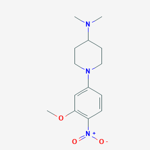 molecular formula C14H21N3O3 B8261131 1-(3-methoxy-4-nitrophenyl)-N,N-dimethylpiperidin-4-amine CAS No. 1089279-90-2