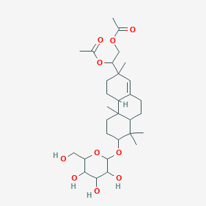 molecular formula C30H48O10 B8261136 [2-acetyloxy-2-[2,4b,8,8-tetramethyl-7-[3,4,5-trihydroxy-6-(hydroxymethyl)oxan-2-yl]oxy-4,4a,5,6,7,8a,9,10-octahydro-3H-phenanthren-2-yl]ethyl] acetate 