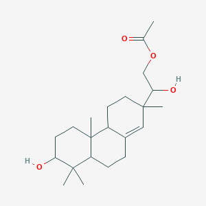 molecular formula C22H36O4 B8261140 [2-hydroxy-2-(7-hydroxy-2,4b,8,8-tetramethyl-4,4a,5,6,7,8a,9,10-octahydro-3H-phenanthren-2-yl)ethyl] acetate 