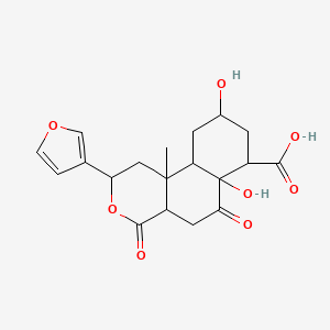 molecular formula C19H22O8 B8261149 2-(furan-3-yl)-6a,9-dihydroxy-10b-methyl-4,6-dioxo-2,4a,5,7,8,9,10,10a-octahydro-1H-benzo[f]isochromene-7-carboxylic acid 