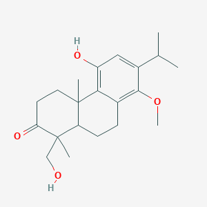 molecular formula C21H30O4 B8261168 5-hydroxy-1-(hydroxymethyl)-8-methoxy-1,4a-dimethyl-7-propan-2-yl-4,9,10,10a-tetrahydro-3H-phenanthren-2-one 