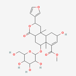 Methyl 2-(furan-3-yl)-9-hydroxy-6a,10b-dimethyl-4-oxo-6-[3,4,5-trihydroxy-6-(hydroxymethyl)oxan-2-yl]oxy-1,2,4a,5,6,9,10,10a-octahydrobenzo[f]isochromene-7-carboxylate