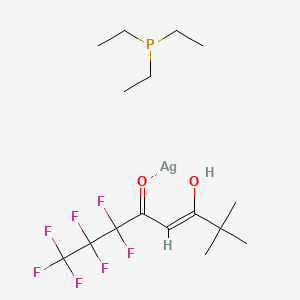 molecular formula C16H26AgF7O2P B8261373 (Z)-1,1,1,2,2,3,3-heptafluoro-6-hydroxy-7,7-dimethyloct-5-en-4-one;silver;triethylphosphane 