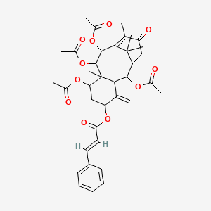 molecular formula C37H44O11 B8261396 (2,7,9,10-tetraacetyloxy-8,12,15,15-tetramethyl-4-methylidene-13-oxo-5-tricyclo[9.3.1.03,8]pentadec-11-enyl) (E)-3-phenylprop-2-enoate 