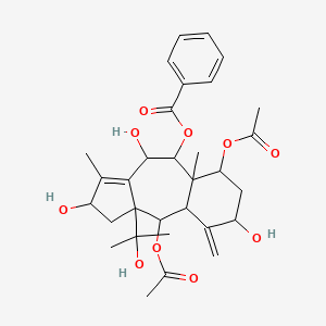 [6,10-diacetyloxy-2,4,8-trihydroxy-10a-(2-hydroxypropan-2-yl)-3,5a-dimethyl-9-methylidene-2,4,5,6,7,8,9a,10-octahydro-1H-benzo[g]azulen-5-yl] benzoate