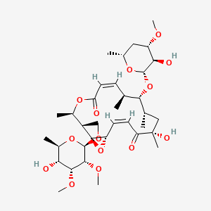 (1S,2R,3R,6Z,8S,9R,10S,12S,14Z,16S)-12-hydroxy-2-[[(2R,3R,4R,5R,6R)-5-hydroxy-3,4-dimethoxy-6-methyloxan-2-yl]oxymethyl]-9-[(2S,3R,4S,6R)-3-hydroxy-4-methoxy-6-methyloxan-2-yl]oxy-3,8,10,12-tetramethyl-4,17-dioxabicyclo[14.1.0]heptadeca-6,14-diene-5,13-dione