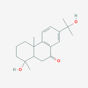 molecular formula C19H26O3 B8261513 1-hydroxy-7-(2-hydroxypropan-2-yl)-1,4a-dimethyl-3,4,10,10a-tetrahydro-2H-phenanthren-9-one 