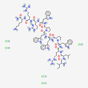 molecular formula C90H132Cl5N27O12 B8261553 H-DL-xiIle-DL-Leu-DL-Arg-DL-Trp-DL-Pro-DL-Trp-DL-Trp-DL-Pro-DL-Trp-DL-Arg-DL-Arg-DL-Lys-NH2.5HCl 