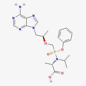 (2S)-2-[[[(2R)-1-(6-aminopurin-9-yl)propan-2-yl]oxymethyl-phenoxyphosphoryl]-propan-2-ylamino]propanoic acid